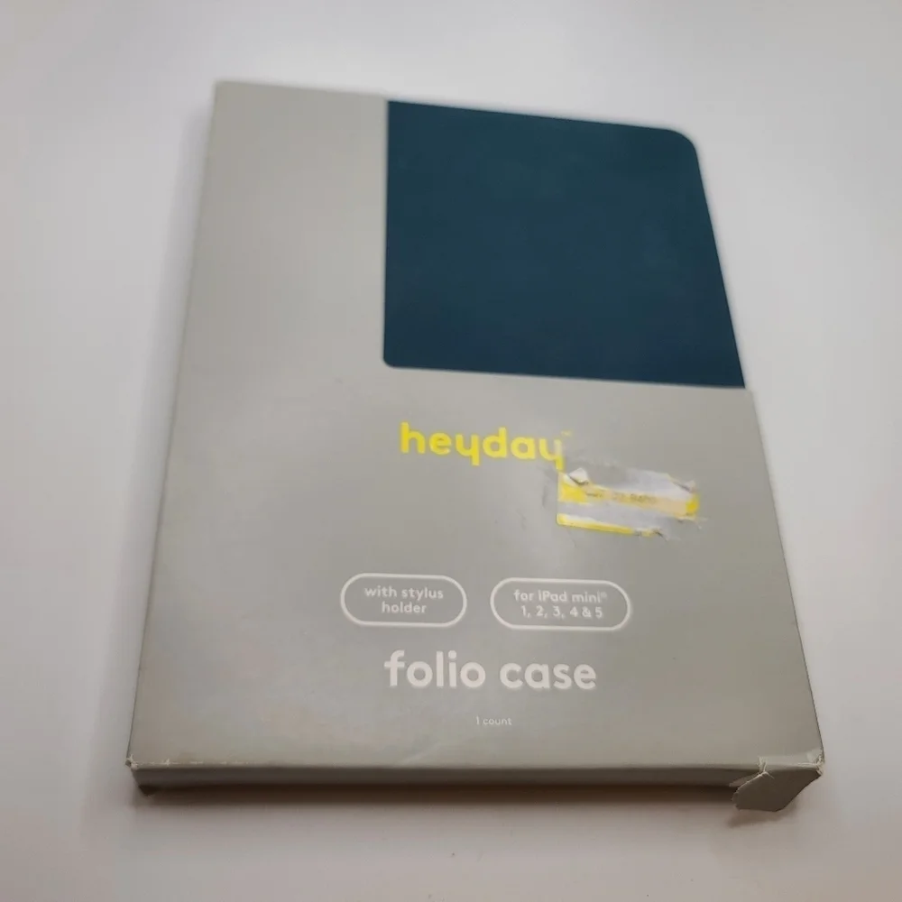 Heyday Blue Folio Case For iPad Mini 1,2,3,4 & 5, With Stylus Holder New In Box
